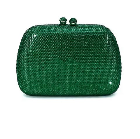 Green Emerald Metal Clutch