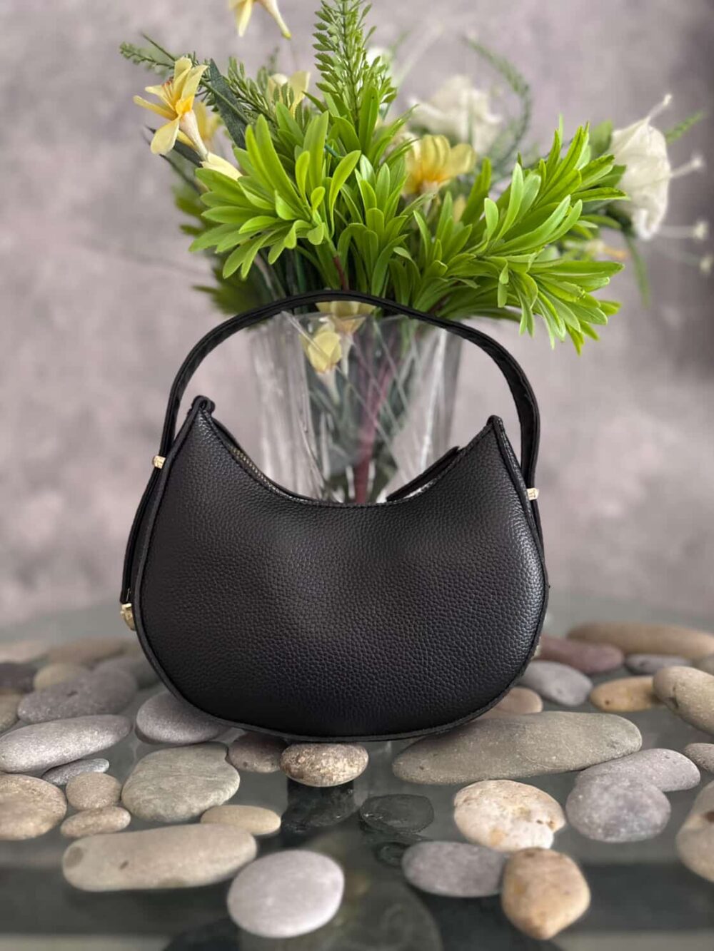 ''MOON  SHOULDER BAG'' black